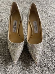 Jimmy Choo Romy 85 Glitter Heels Size 35