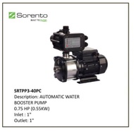 Sorento SRTPP3-40PC SUS304 Automatic Water Booster Pump 0.75HP