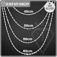 Sterling Silver 925 Necklace Chain Singapore Twisted Wavy Chain & S-Hook Clasp Perak 925 Rantai Lehe