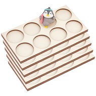 FINGERINSPIRE 5 Pcs 25mm/1inch Circle Bases Movement Tray 8-Hole Ring War Unit Tray Wood Rectangle F