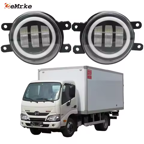 Led Fog Light Assembly Lens for Hino Hino 300 Dutro 2011-2021 White Angel Eyes DRL Yellow Signal Lig