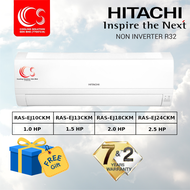 Hitachi 1.0 HP/1.5 HP/2.0 HP/2.5 HP Wall Mounted Non-Inverter R32 Air Conditioner / Air Cond RAS-EJ10CKM/13CKM/18CKM/24CKM/RAC-EJ10CKM/13CKM/18CKM/24CKM