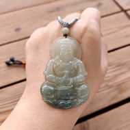 親翠 天然翡翠 冰芙蓉綠漸層正裝觀音調整式繩鏈 佛系