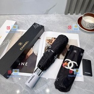 新款 CHANEL 香奈兒 全自動折疊晴雨傘6 防紫外線 遮陽傘 雨遮 防曬