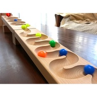 Ball race track, winding track made of high quality wood, marble run race