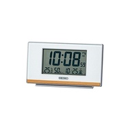 Seiko Clock Alarm Clock White Pearl Body Size: 7.8 x 13.5 x 3.8cm Alarm Clock Radio Wave Digital Step Down Snooze SQ793W