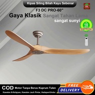 🌟Kipas siling kayu pepejal 60 inci,  enam kelajuan boleh laras, ke hadapan dan belakang, pemasa，moto