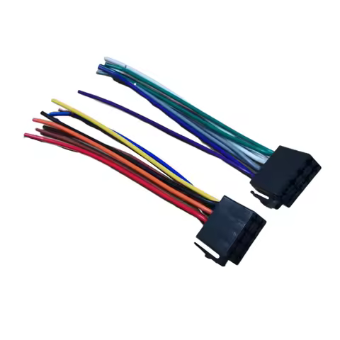Auto Universal Wiring Harness Female Car Radio CD Player Adaptor 16 Pin ISO Connector Wire Plug Kit 