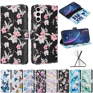 Painted Phone Casing For Samsung Galaxy A54 A34 A24 A14 A73 A53 A33 A13 A72 A52S A12 Leather Wallet 