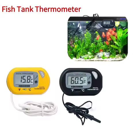 Fish Tank Thermometer Waterproof Electronic Thermometer LCD Digital Aquarium Screen Sensor Thermomet