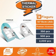 Fixguru - A6 Thermal Sticker AWB Air Waybill Thermal Paper Roll Fanfold Barcode Label 100x150mm