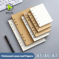 QIUJUU 80Sheets Loose Leaf Paper, Horizontal Line/Blank Kraft Paper Notebook Refill Paper, Simple A5