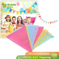 12pcs 6-Color Triangle Festival Flags Carnival Flags String Flags Ready to Install 4 meters