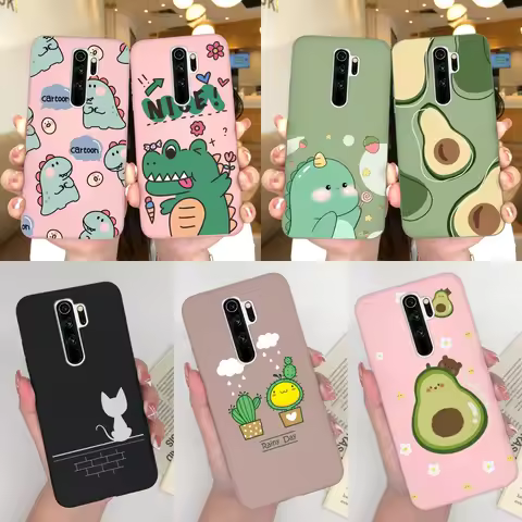 Cases For Redmi Note 8 Note 8 Pro Note 8T Cute Dinosaur Avocado Silicone Protective For Xiaomi Redmi
