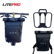 Litepro Folding Bike Backpack Pig Nose Front Shelf School Bag Portable Waterproof Large Capacity Backpack With Zipper For Brompton Cycling Bag