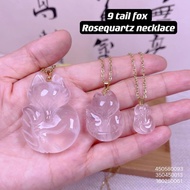 9 tailed fox rosequartz necklace