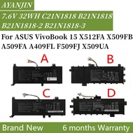 C21N1818 B21N1818 B21N1818-2 B21N1818-3 Laptop Battery For ASUS VivoBook 15 X512FA X509FB A509FA A409FL F509FJ X509UA