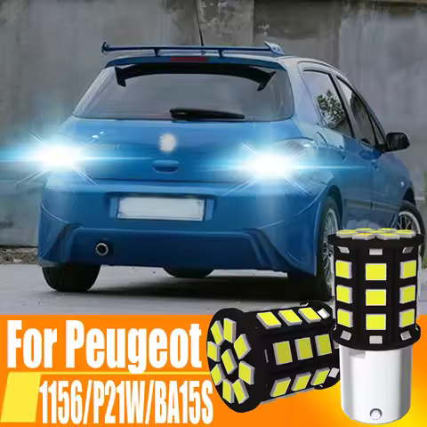 2pcs LED Reverse Light Bulb Lamp P21W BA15S 1156 For Peugeot 106 1007 206 207 2008 306 307 308 SW 40