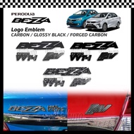 Perodua Bezza Logo Emblem Carbon Fiber Black BEZZA VVTI AV X Rear Car Emblem Logo Accessories