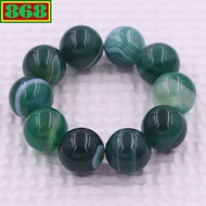Striped green agate bracelet from 8mm to 16mm, 108 beads, bead bracelet
