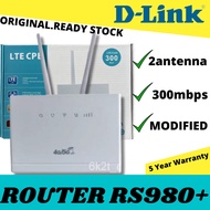 [D-Link] Modified RS980+ Modem Wifi Router Unlimited Hotspot Wireless Router 4G CPE Modem Support SI