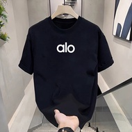 KATUN Men's T-shirt Short Sleeve T-shirt alo Silver 24s round Pure cotton T-shirt Black T-shirt Alo 