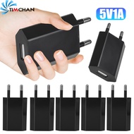 Universal DC 5V 1A EU Plug - USB Wall Phone Charger - Black USB Phone Chargers Head - Charging Block