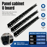 Diy Assembly 10U Durable Steel Rack Rails Kit 8U U-Shaped Fixing Board Vertical Rack Rail Set Kit
