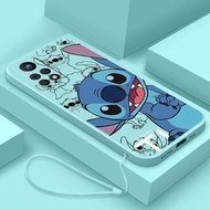 Xiaomi Redmi Note 11s 5G Note 11 Pro+Plus Note11s 10 Pro Happy Stitch Soft Phone Case Smile Monster Cartoon Liquid Silicon Cover