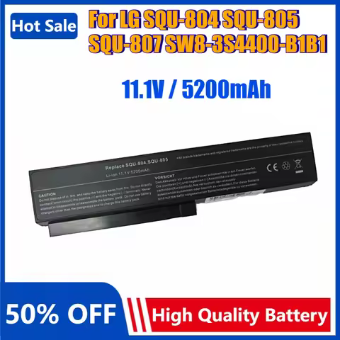 Black 6 Cells Laptop Battery for LG SQU-804 SQU-805 SQU-807 SQU-904 SW8-3S4400-B1B1 916C7830F EAC347