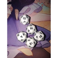 Novice Dice 20-sided Dice/ pokemon, mtg, yugi ETC - Solid white