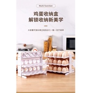 Flappable Egg Holder 3 Tier Folded Storage Rack for Counter Fridge Kitchen storage up to 60 eggs