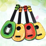 YANPE 4 Strings Simulation Ukulele Toy Adjustable String Knob Cartoon Fruit Musical Instrument Toy School Play Game Classical Small Guitar Toy Children Toys