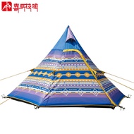 ST/💟Himalayan Tent Outdoor3-4Family Camping Thickened Camping Tent Camping Sunscreen and Rain-Proof Indian Triangle Tent