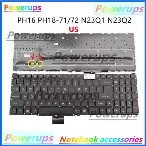 New Laptop US/UK/BR/HB/AR/JP/NOR/SP/BG RGB Backlight Keyboard For Acer Predator Helios 16 PH16-71 PH