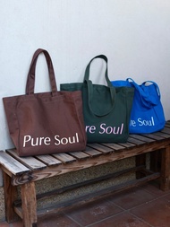 Pure Soul 厚款雙面背帆布包袋 大容量 單肩托特包