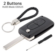 2 Vỏ chìa khóa điều khiển từ xa ô tô thay thế có nút bấm, phù hợp với Peugeot 207 307 308 407/Citroe