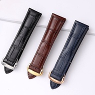 Alfskin Genuine Bamboo Grain Leather Watch Band For Omega Strap Watch Seamaster Speedmaster 300 Deville Watchband Bracelet Logo