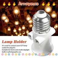 ARROGANCED E27 EU LED Bulb Adapter, E27 Socket Light Bulb ABS EU Plug Connector, Lamp Adapter Plug C
