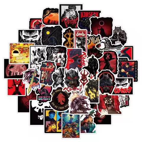 50Pcs Berserk Stickers Cartoon Japanese Manga Stickers Motorcycle Helmets Phone Cases Computer Graff