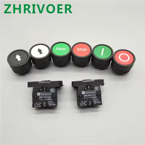 22mm XB2 10A/600V Momentary/Self-reset Plastic Push Button Switch with Symbol Stop Start arrow