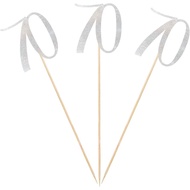 12pcs Silver Glitter 70th Birthday Centerpiece Sticks Number 70 Table Topper Anniversary Party Decor