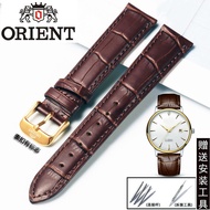 Oriental double lion watch with genuine leather original male and female ORIENT strap cowhide butterfly buckle pin buckle watch chain 20 22m