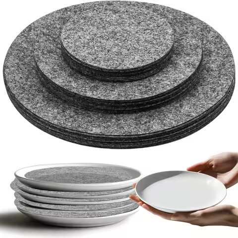 15/30PCS Felt Dish Protection Pad Bowl Anti-Friction Pad Soft Board Storage Packing Food Plate Divid