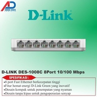 SWITCH HUB 8 PORT DLINK DES-1008C 10/ 100Mbps