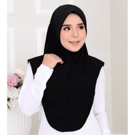 Tudung Sarung Hitam Moscrepe Awning Scuba Saiz S /M /L /XL /2XL /3XL