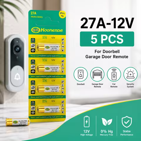27A 12V Alkaline Battery A27 MN27 GP27 G27A V27GA MS27 for Doorbell Garage Door Remote Roller Shutte