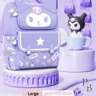 Sanrio Melody Kuromi Hello Kitty Cinnamoroll Beg Sekolah Kanak,7-12Years Ridge Protection Waterproof