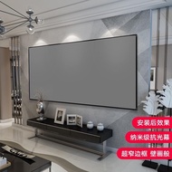 Skrin projektor 4K berbingkai sempit 100 inci yang dipasang pada dinding untuk kegunaan rumah, skrin