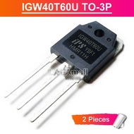 2pcs IGW40T60U TO-3P IGW 40T60U 40T60 1GW40T60U TO3P 40A/600V IGBT Transistor new original IC